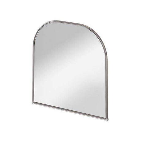 Burlington Traditional 700mm x 700mm chrome curved bathroom mirror with high gloss finish and antique style frame