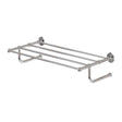 Burlington Traditional 660mm wide chrome towel rack with three-tier brass design for bathroom organization and durability