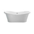 Burlington Admiral Roll Top white freestanding bath with roll-top design and surround, 1775mm x 885mm, luxurious vintage style