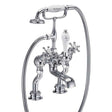 Burlington Birkenhead Regent traditional chrome angled pillar mounted bath shower mixer tap