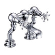 Burlington Birkenhead Regent traditional chrome pillar mounted bath filler tap with classic Regency design and ceramic disc technology