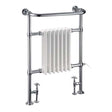 Burlington Trafalgar chrome radiator towel rail with white radiator insert, 950mm high x 640mm wide, elegant and functional bathroom heating accessory