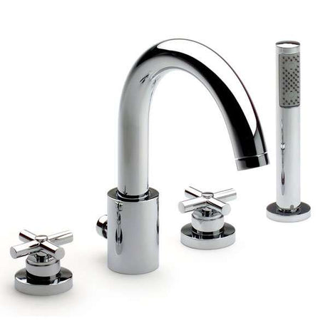 Roca Loft 4 Hole Deck Mounted Bath Shower Mixer Tap In Chrome - 5A0943