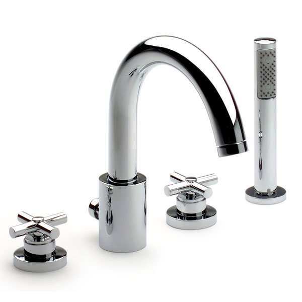Roca Loft 4 Hole Deck Mounted Bath Shower Mixer Tap In Chrome - 5A0943