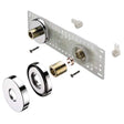 Bristan Contemporary Bar Shower Valve Wall Mounting Kit with chrome finish and 150mm pipe centres components displayed