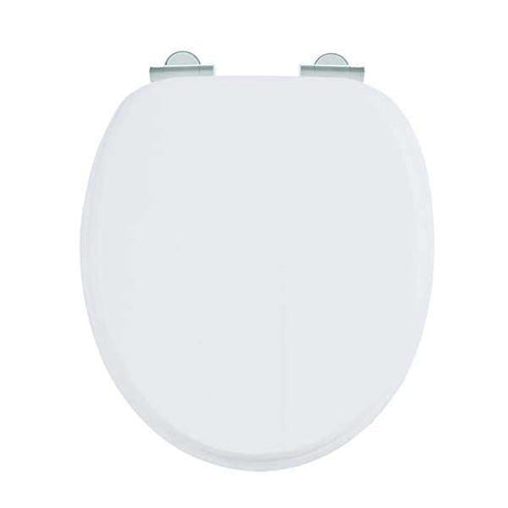 Burlington Standard Matt White Moulded Wood Toilet Seat Soft Close Hinges - S45