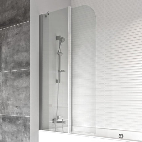 Roman Haven6 LH Inward Folding Bath Screen 1500 x 910mm - Silver - H2D9CSL