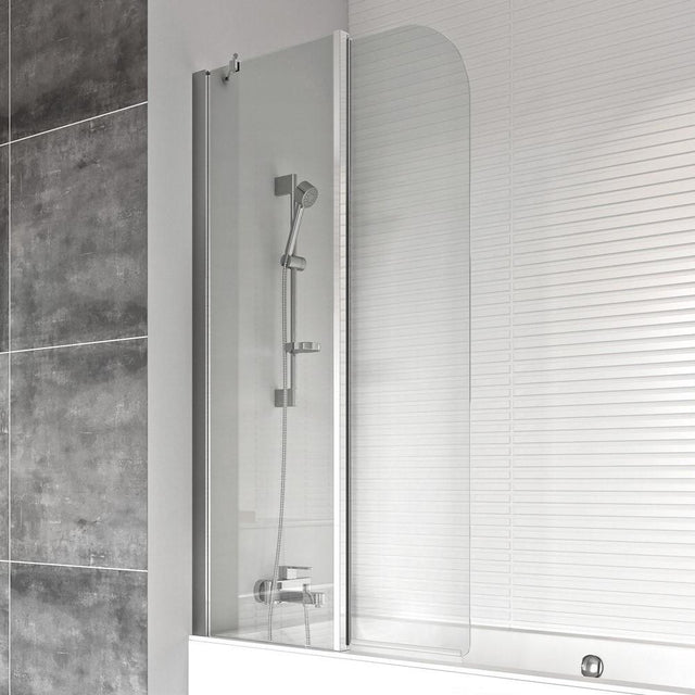 Roman Haven6 LH Inward Folding Bath Screen 1500 x 910mm - Silver - H2D9CSL