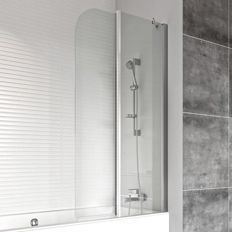 Roman Haven6  RH Inward Folding Bath Screen - Silver - H2D9CSR