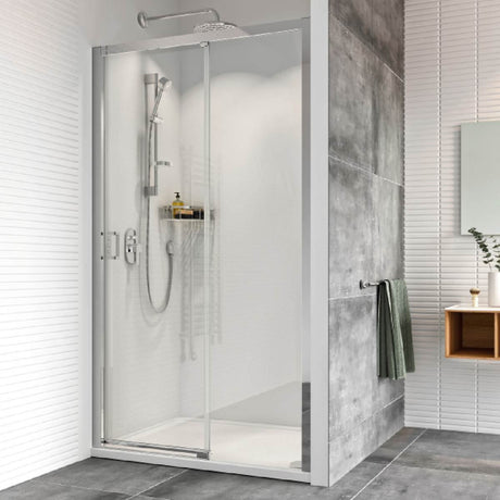 Roman Haven8  Level Access Left Hand Sliding Shower Door 1100mm - Bright Silver - H4LEL11CS