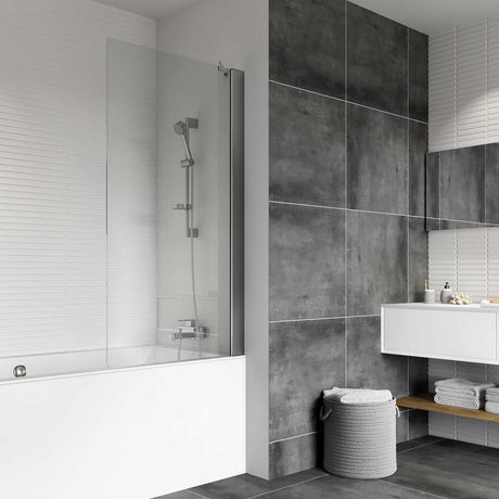 Roman Haven8 Fixed Bath Screen 1467 x 800mm - Silver - H4D11CS