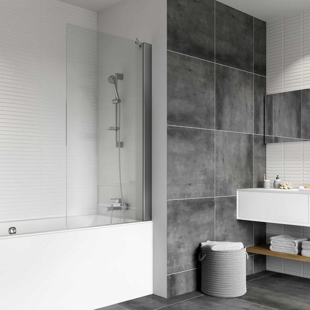 Roman Haven8 Fixed Bath Screen 1467 x 800mm - Silver - H4D11CS