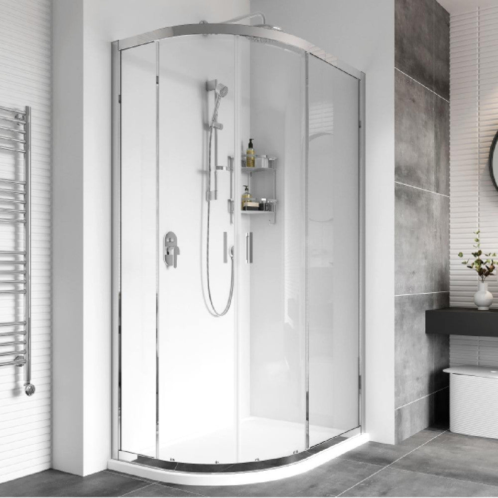Roman Haven8 Two Door Offset Quadrant Shower Enclosure 800 x 1000 - Silver - H4Q810CS - TAP 'N' SHOWER