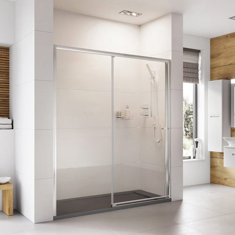 Roman Haven Level Access Right Hand Sliding Shower Door 1000mm - Chrome - H3LER10CS