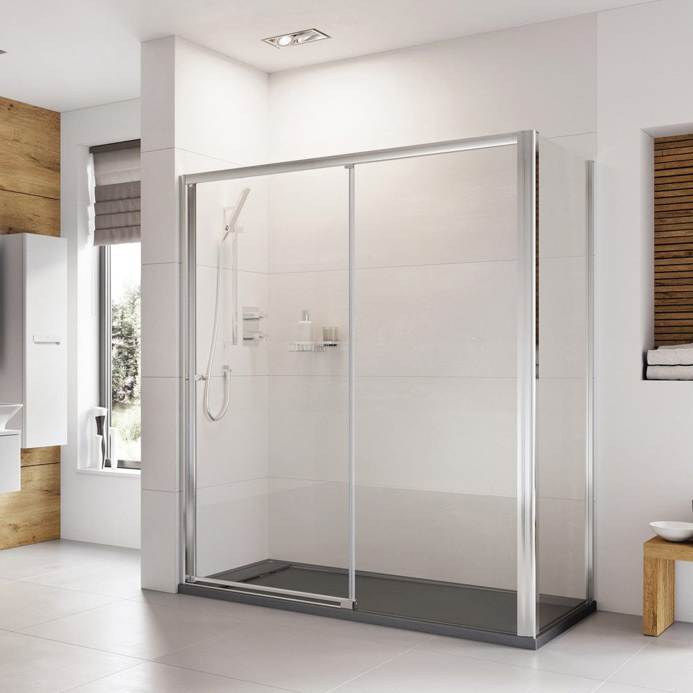 Roman Haven Level Access Left Hand Sliding Shower Door 1100mm - Chrome - H3LEL11CS
