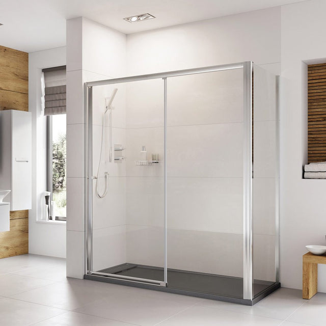 Roman Haven Level Access Left Hand Sliding Shower Door 1100mm - Chrome - H3LEL11CS