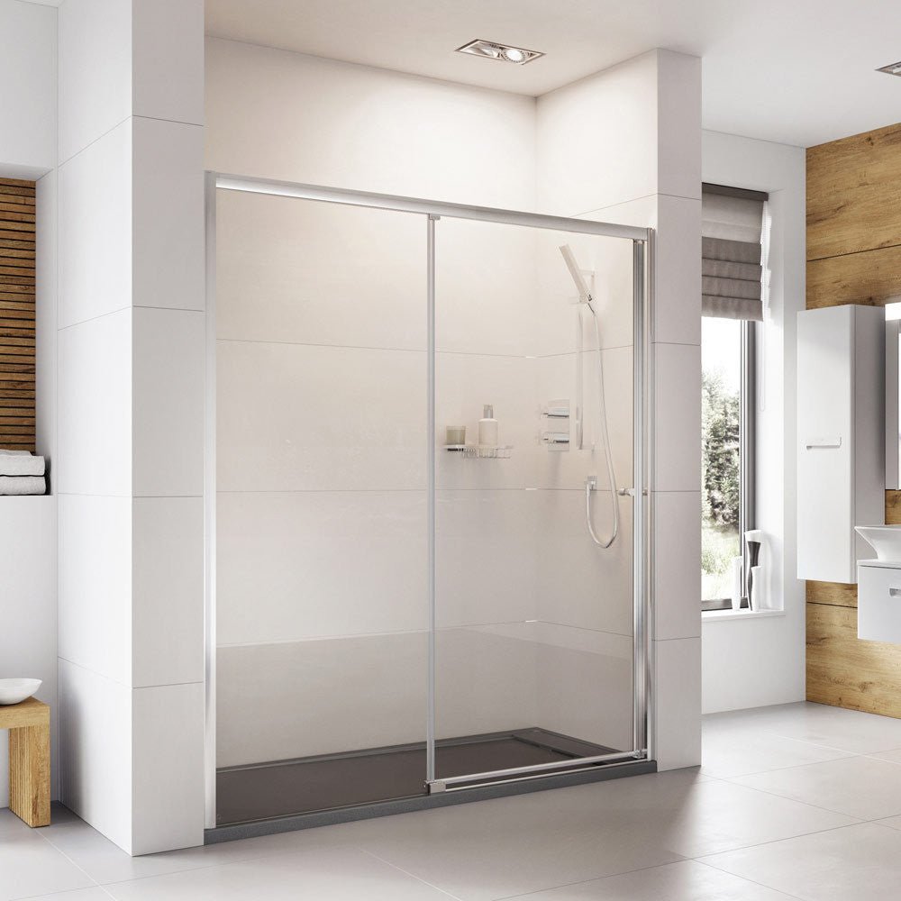 Roman Haven Level Access Right Hand Sliding Shower Door 1700mm - Chrome - H3LER17CS - TAP 'N' SHOWER
