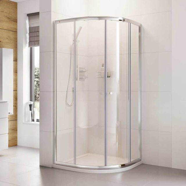 Roman Haven Quadrant Shower Enclosure 1000mm - Polished Silver - H3Q10CS