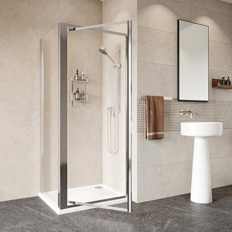 Roman Haven Framed Pivot Shower Door 700mm - Silver - H5P7CS