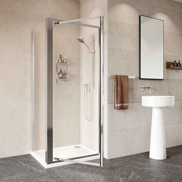 Roman Haven Framed Pivot Shower Door 700mm - Silver - H5P7CS