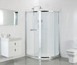 Roman Haven One Door Offset Quadrant Shower Enclosure 900 x 1200mm - Polished Silver - H3SQ129CS