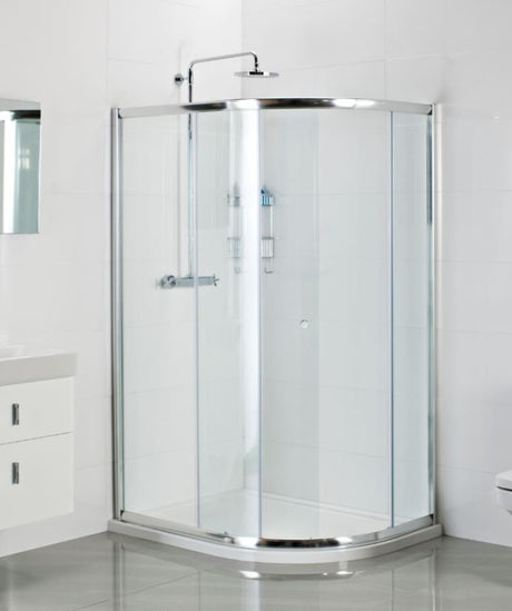 Roman Haven One Door Offset Quadrant Shower Enclosure 800 x 900mm - Polished silver - H3SQ98CS