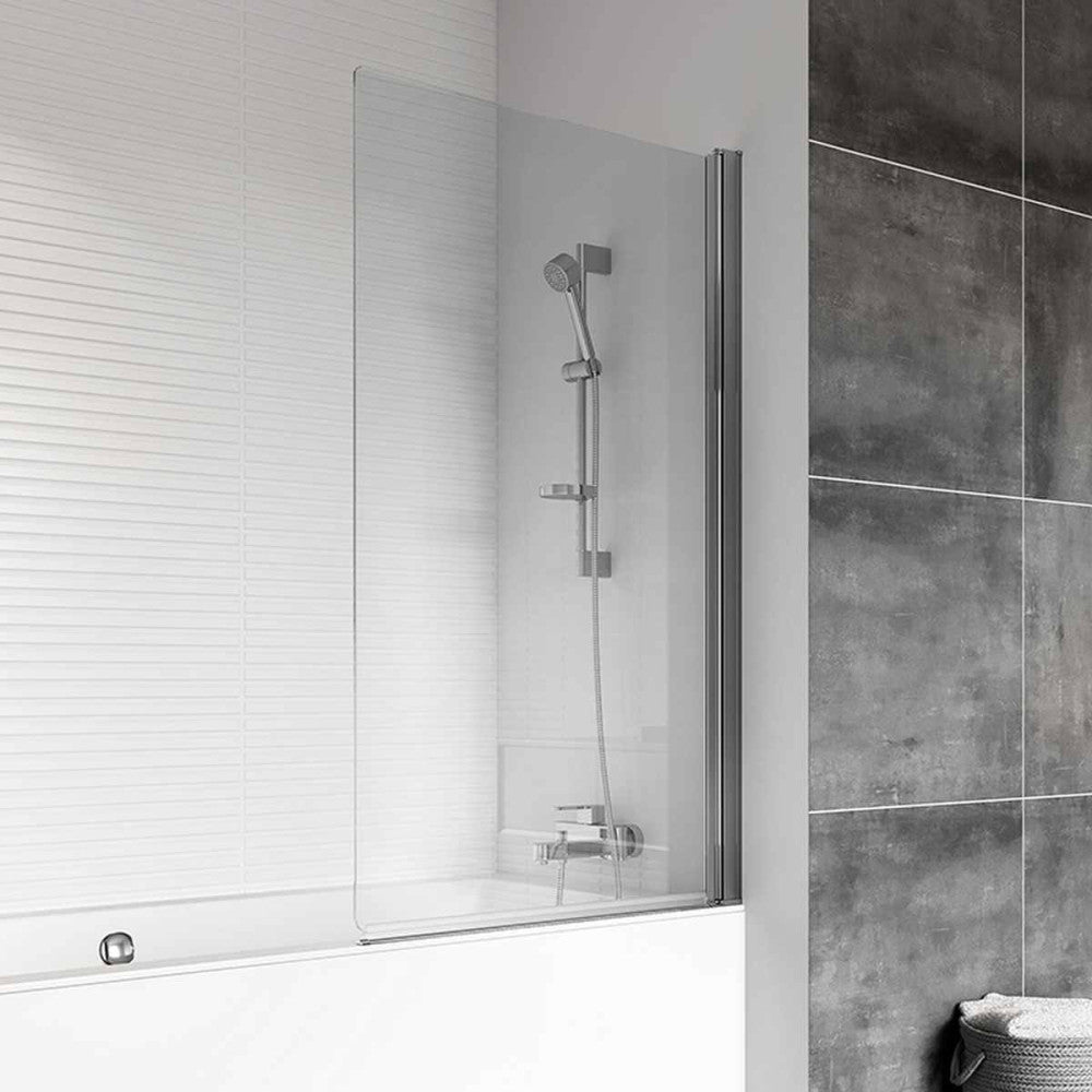 Roman Haven Power Shower Bath Screen 1500 x 815mm - Silver - H2D10CS