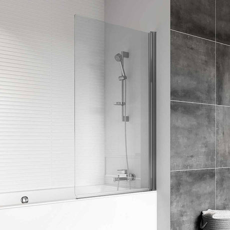 Roman Haven Power Shower Bath Screen 1500 x 815mm - Silver - H2D10CS