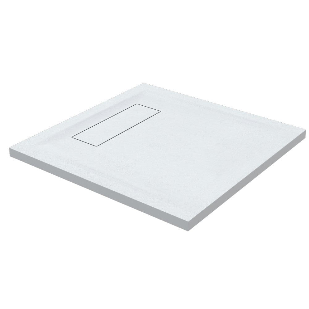 Roman Infinity Square Shower Tray 800 x 800mm - Slate White - IGS80W - TAP 'N' SHOWER