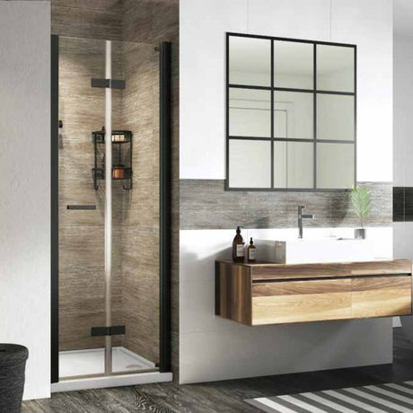 Roman Innov8 Alcove Bifold Shower Door 1000mm - Matt Black - N2V1013B