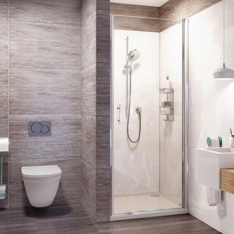 Roman Innov8 Alcove Pivot Shower Door 800mm - Bright Silver - N2F813S