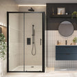 Scudo 6mm Black Glass 900mm Side Panel 1850mm - S6-BLKGLASS028