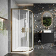 Scudo S6 800mm Double Door Quadrant Enclosure 6mm Glass - Brushed Brass - S6-BBGLASS001