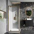 Scudo S6  Pivot Shower Door 900mm - Brushed Brass - S6-BBGLASS020