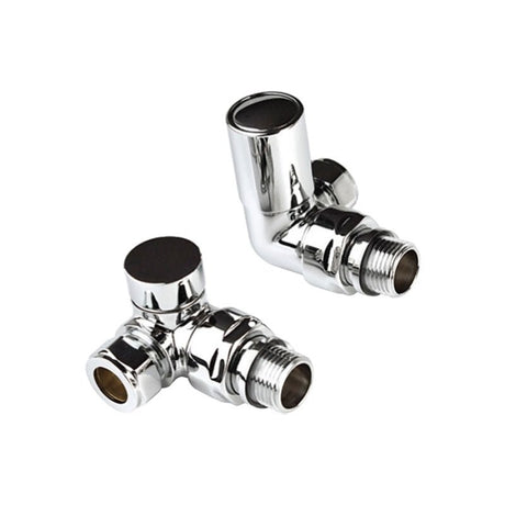 Kartell MaxTherm Style Angled TRV and Lockshield 15mm - White/Chrome - TPLSTRVSA - TAP 'N' SHOWER