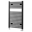 Towelrads Pisa Straight Heated Towel Rail 800mm High x 400mm Wide - Black - 170001