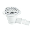 Mcalpine 125mm Circular Polished Stainless Steel ABS 75mm Water Seal Gully with Horizontal Outlet for Tiled or Stone Floors - TSG1-R125SS