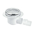 Mcalpine 125mm Circular Polished Stainless Steel 50mm Water Seal Gully with Horizontal Outlet for Tiled or Stone Floor - TSG50-R125SS