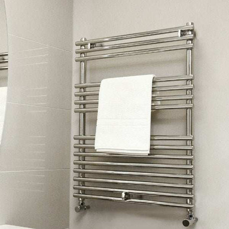 Vogue Stella Heated Towel Rail 800mm High x 450mm Wide, Dual Fuel - MD034 SS0800450PS-HE