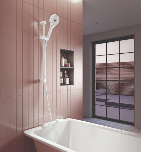 Aqualisa Midas 220 Bath Shower Mixer with Adjustable Head - Matt White - MD220BSM.MW