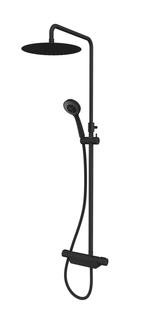 Aqualisa Midas 220 Shower Kit with Dual Outlet Shower Valve Shower Rail Fixed Shower Head and 5 Spray Handshower - Matt Black - MD220SC.MB
