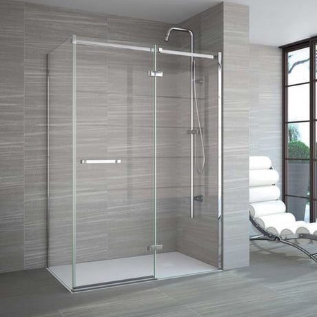 Merlyn 8 Series 1600mm+ Wide Frameless Inline Hinged Shower Door - 8mm Glass - A0611VF