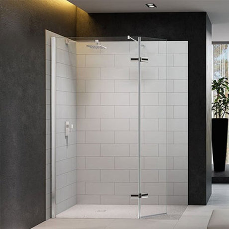 Merlyn 8 Series 1250mm Wide Wet Room Glass Panel with Hinged Swivel Panel 8mm Glass - M8SW261