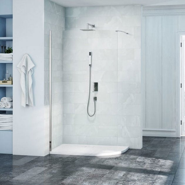 Merlyn 8 Series 1200mm Wide Curved Wet Room Glass Panel - 8mm Glass - S8CURV1200