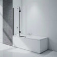 Merlyn Black Two Panel Left Handed Square Hinged Bath Screen 1500mm High x 900mm Wide - 8mm Glass -  BLKMB7L
