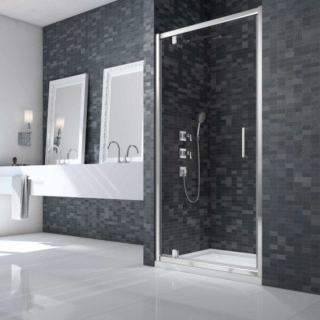 Merlyn Ionic Essence 760mm Wide Framed Pivot Shower Door - 8mm Glass - Chrome - DWH06B0