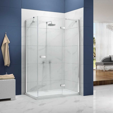 Merlyn Ionic Essence 800mm Wide Hinged Shower Door and Inline Panel 8mm Glass - A0111C0