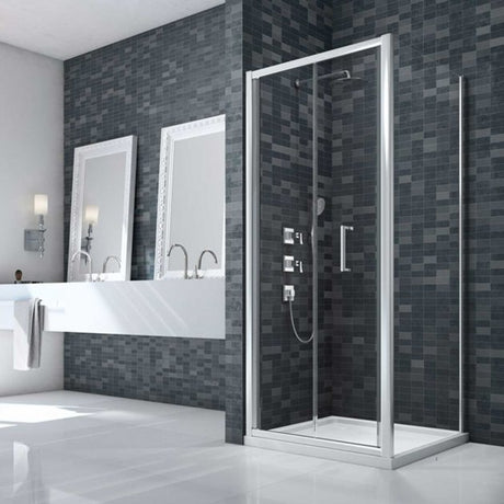 Merlyn Ionic Essence 800mm Wide Framed Bi-Fold Shower Door - 6mm Glass - Chrome - DWH00C0