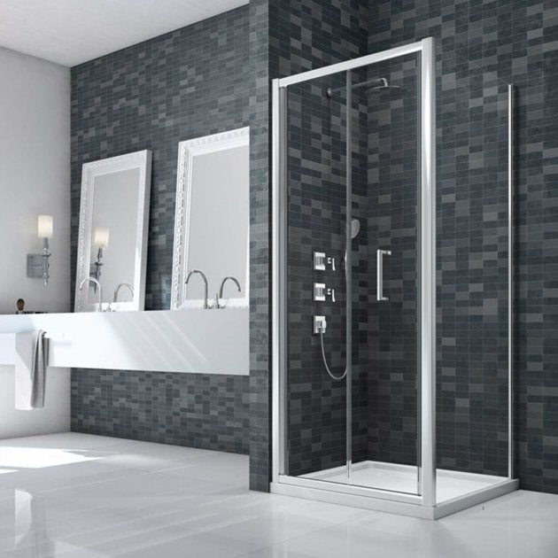 Merlyn Ionic Essence 800mm Wide Framed Bi-Fold Shower Door - 6mm Glass - Chrome - DWH00C0