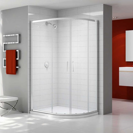 Merlyn Ionic Express 900mm x 760mm Offset Quadrant Double Shower Enclosure 6mm Glass - A0302C0